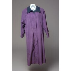 Amanda Smith Petite Women’s 6 Purple Long Trench Coat w/ Fleece Liner
